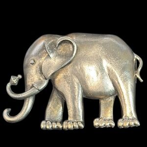 Vintage Large Silver Elephant Brooch / Pendant